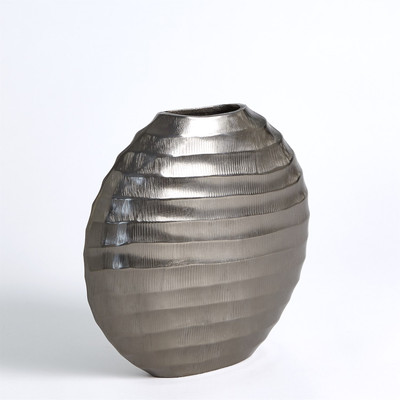 Studio A Chased Oval Vase - Black Nickel - Sm