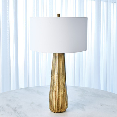 Studio A Chased Round Table Lamp - Antique Brass