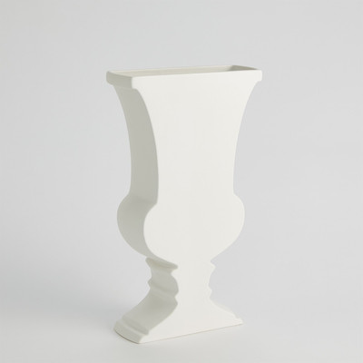 Global Views Classic Sliced Vase - Matte White