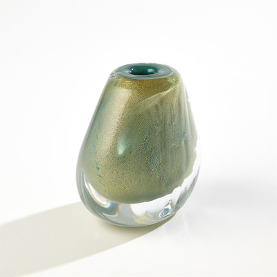 Global Views Conical Vase - Green Gold