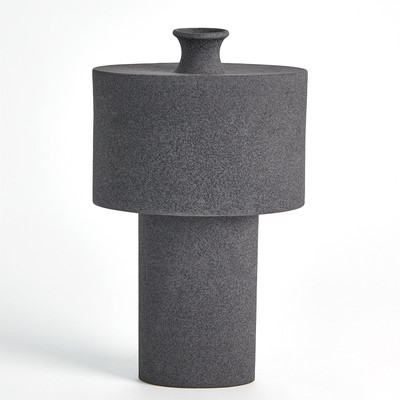 Studio A Folk Ovoid Vase - Black Stone