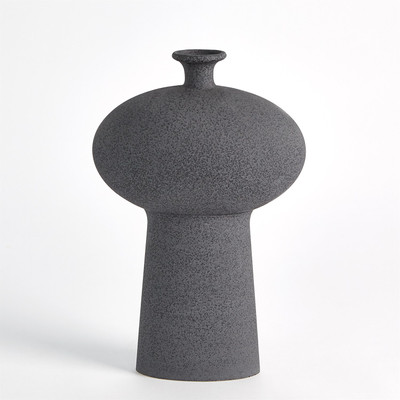 Studio A Folk Ovoid Vase - Black Stone