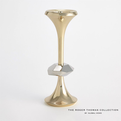 Global Views Gabriel Brass Candle Holder - Lg