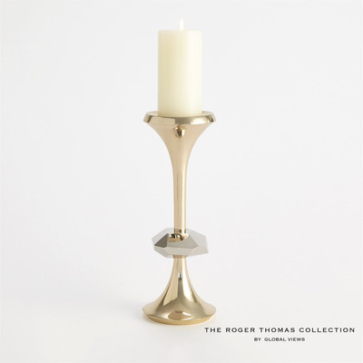 Global Views Gabriel Brass Candle Holder - Lg