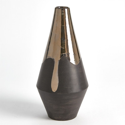 Studio A Gilded Dip Vase - Platinum Bottom - Sm