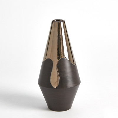 Studio A Gilded Dip Vase - Platinum Bottom - Sm