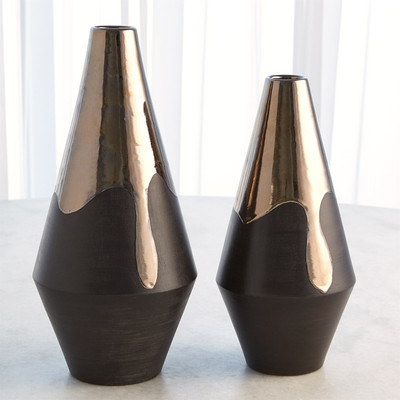 Studio A Gilded Dip Vase - Platinum Bottom - Sm