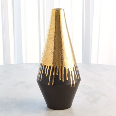 Studio A Gold Drip Vase - Sm