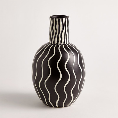 Global Views Graphic Gourd Vase - Black/White