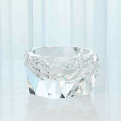 Global Views Multi Facet Crystal Bowl - Clear - Lg