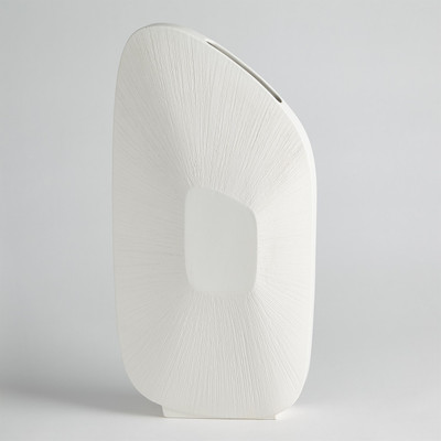 Studio A Offset Square Scratch Vase - Matte White - Tall