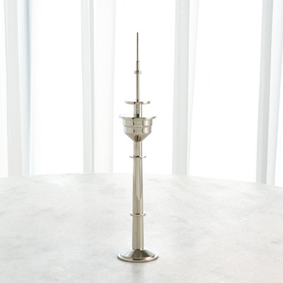 Global Views Radio Tower Sculpture - Nickel - Sm (Closeout)