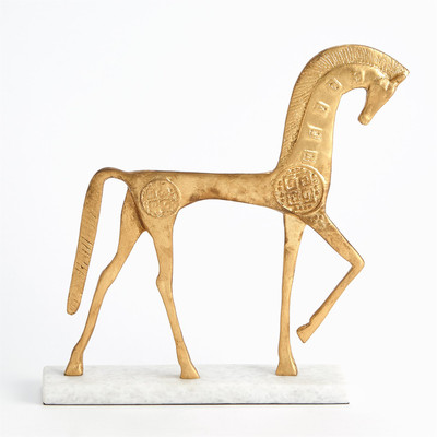 Global Views Roman Horse - Gold - Lg