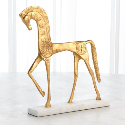 Global Views Roman Horse - Gold - Lg