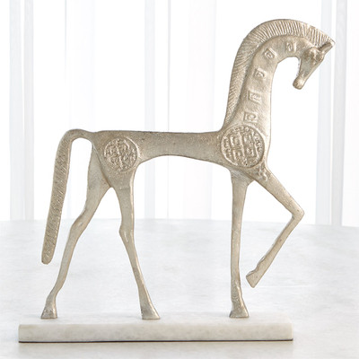 Global Views Roman Horse - Silver - Lg