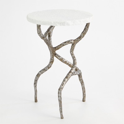 Studio A Root Table - Polished Iron w/White Marble