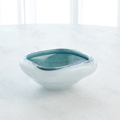 Global Views Square Cased Glass Bowl - Azure - Sm