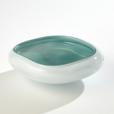 Global Views Square Cased Glass Bowl - Azure - Sm