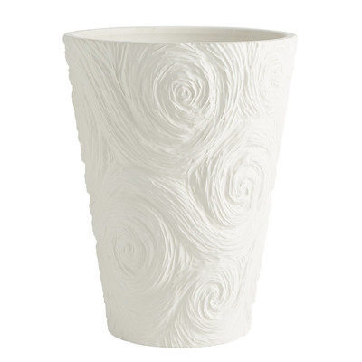 Global Views Swirled Vase - Matte White - Lg