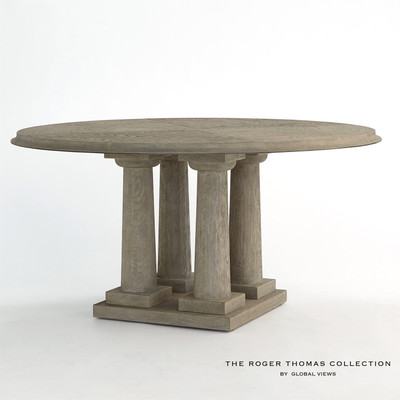 Global Views Titian Dining Table - Grey Sandblasted Oak - 60 Top