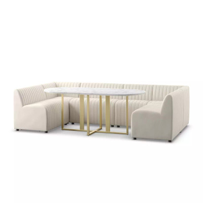 Four Hands Augustine Dining Banquette, U Shape - 119.5" - Capri Oatmeal