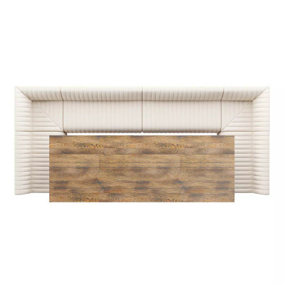 Four Hands Augustine Dining Banquette, U Shape - 154" - Capri Oatmeal