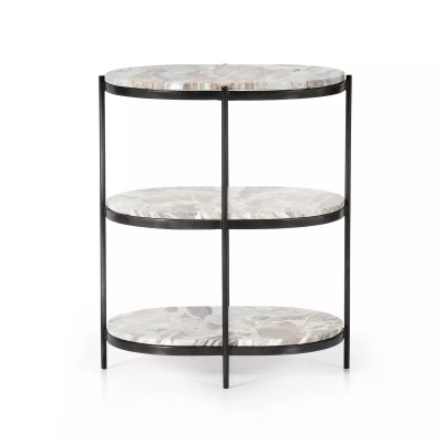 Four Hands Felix Oval Nightstand - Canyon - Hammered Grey