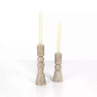 Four Hands Rosette Taper Candlesticks