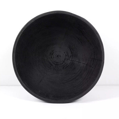 Four Hands Turned Pedestal Bowl - Carbonized Black