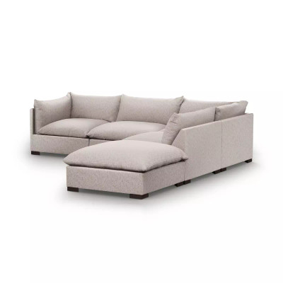 Four Hands Westwood 4 - Piece Sectional - Left Facing W/ Ottoman - Bayside Pebble