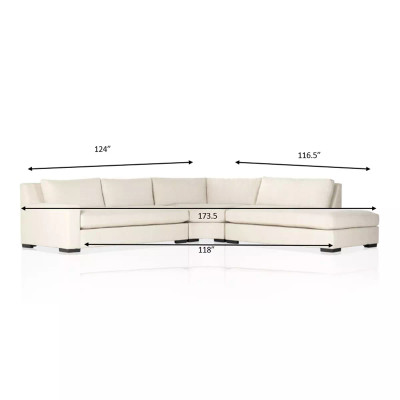 Four Hands Albany 3 - Piece Sectional - Left Chaise - Alcott Fawn