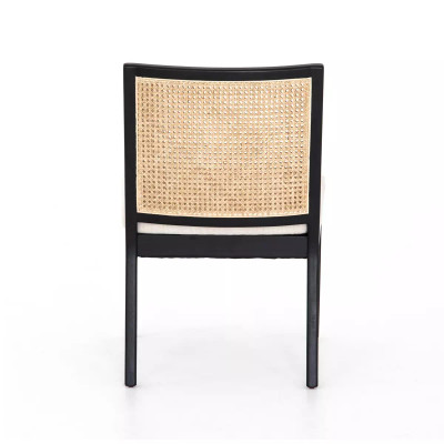 Four Hands Antonia Cane Armless Dining Chair - Brushed Ebony - Savile Flax