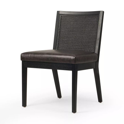 Four Hands Antonia Cane Armless Dining Chair - Brushed Ebony - Sonoma Black