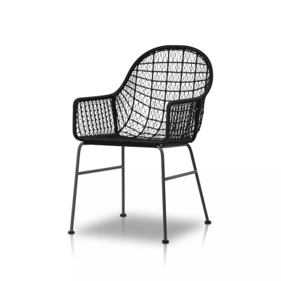 Four Hands Bandera Outdoor Woven Dining Chair - Smoke Black