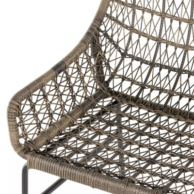 Four Hands Bandera Outdoor Woven Dining Chair - Distressed Grey - White