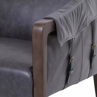 Four Hands Bauer Chair - Chaps Ebony