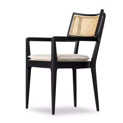 Four Hands Britt Dining Armchair - Brushed Ebony