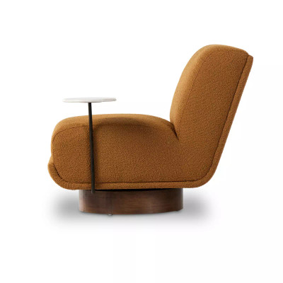 Four Hands Bronwyn Swivel Chair W/ Side Table - Copenhagen Amber