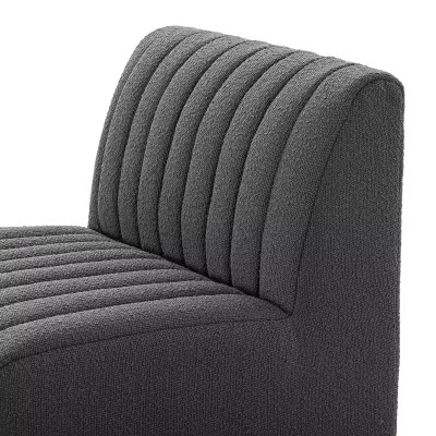 Four Hands BYO: Augustine Dining Banquette - Chair - Fiqa Boucle Charcoal