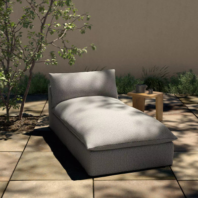 Four Hands BYO: Grant Outdoor Sectional - Faye Ash - Chaise Piece