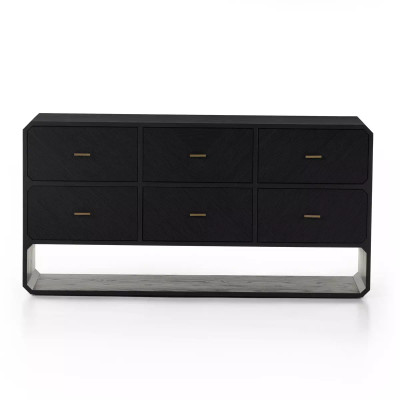 Four Hands Caspian 6 Drawer Dresser - Black Ash Veneer