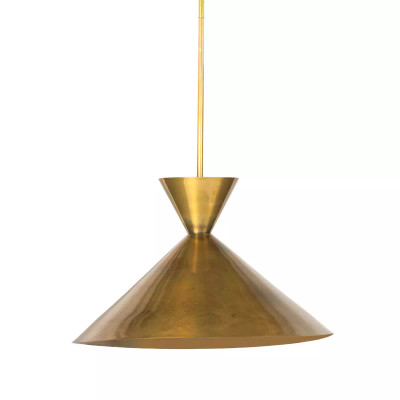 Four Hands Clement Large Pendant - Burnt Brass