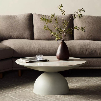 Four Hands Corbett Coffee Table - Textured Matte White