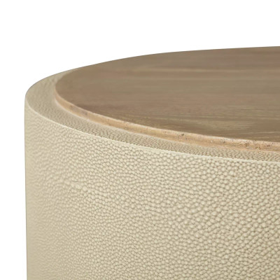 Four Hands Crosby Side Table - Light Cream Shagreen