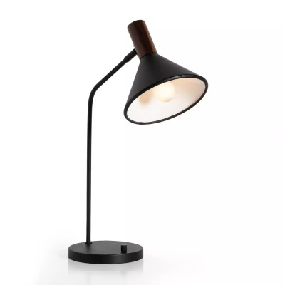 Four Hands Cullen Task Lamp - Black Leather