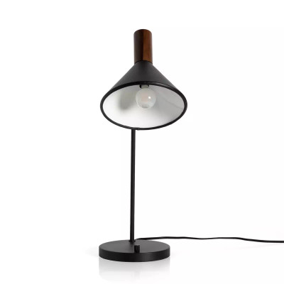 Four Hands Cullen Task Lamp - Black Leather