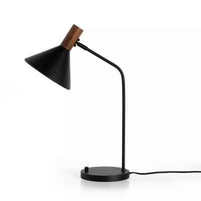 Four Hands Cullen Task Lamp - Black Leather