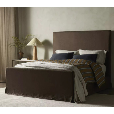 Four Hands Daphne Slipcover Bed - Brussels Coffee - King