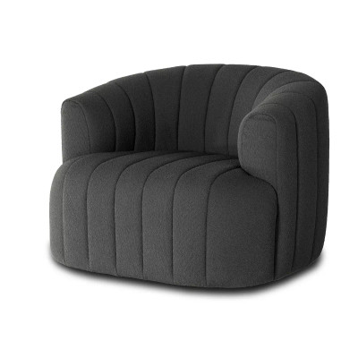 Four Hands Elliana Swivel Chair - Fiqa Boucle Charcoal