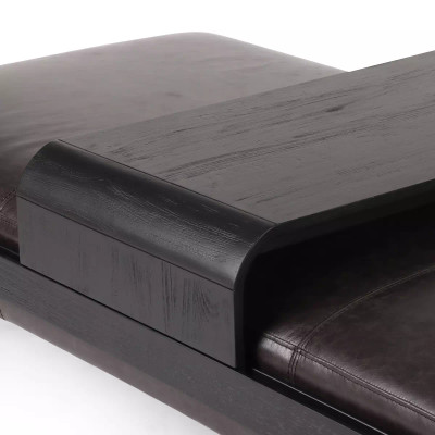 Four Hands Fawkes Rectangle Ottoman - Brushed Ebony